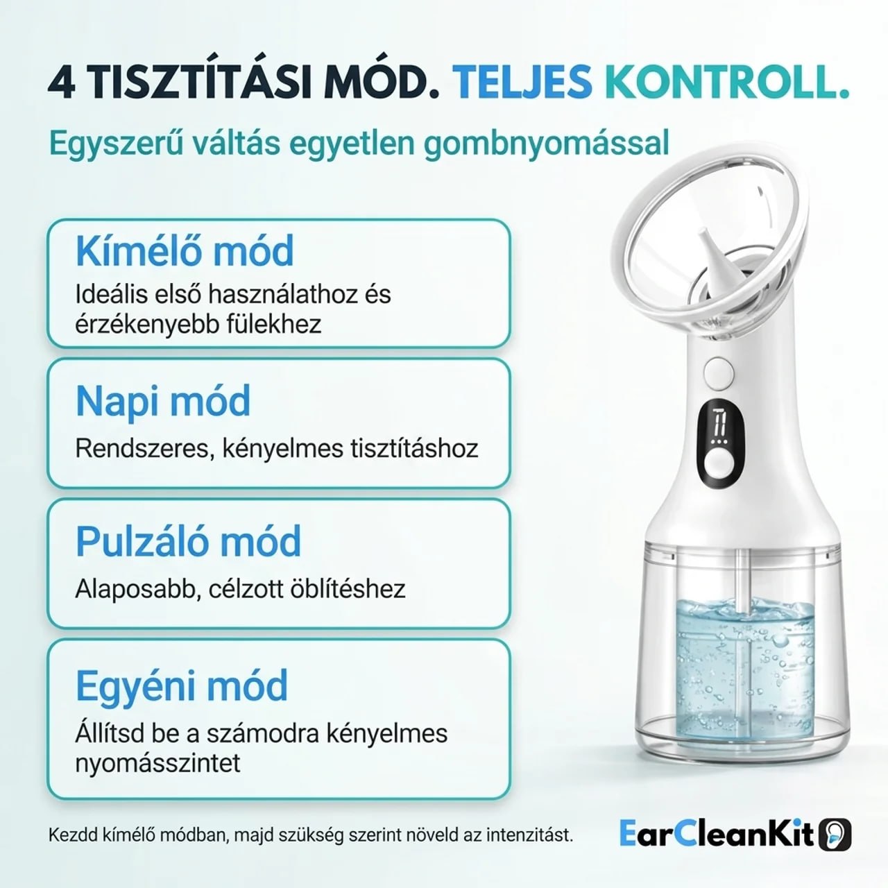 A biztonságos és alapos fültisztításhoz tervezett eszköz