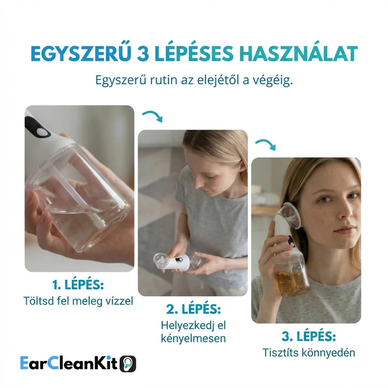A biztonságos és alapos fültisztításhoz tervezett eszköz