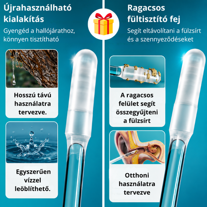 A biztonságos és alapos fültisztításhoz tervezett eszköz